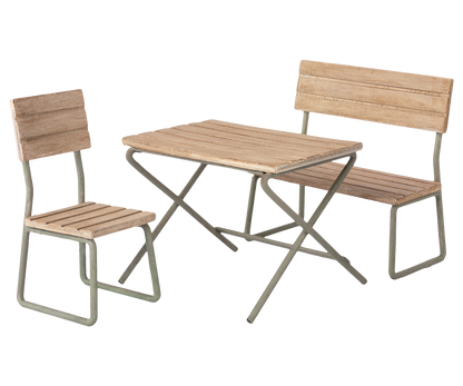 Maileg Garden Set, Table with Chair and Bench