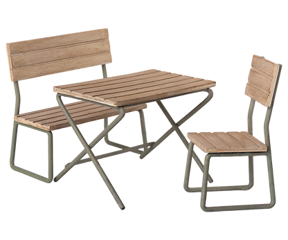 Maileg Garden Set, Table with Chair and Bench