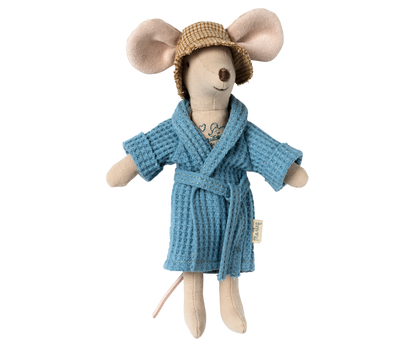 Maileg Bathrobe, Dad Mouse - Dusty Blue